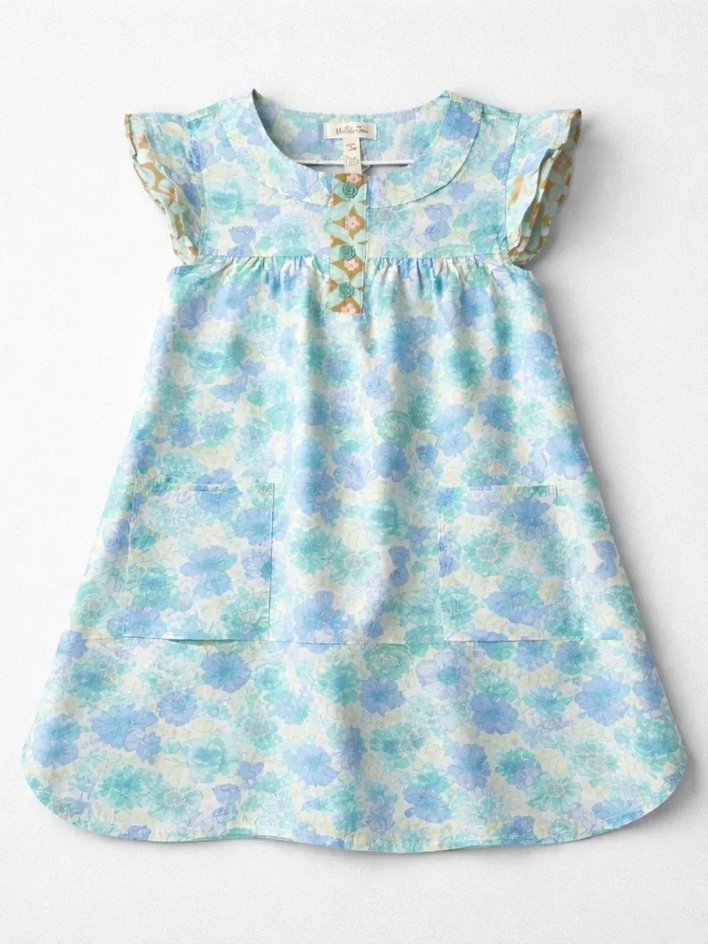 Matilda Jane aqua Azaleas woven floral print dress NWOT size 6